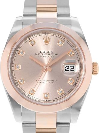 Rolex Pre-owned Rolex Datejust 41 Automatic Chronometer Diamond Pink Dial Mens Watch 126301 PDO