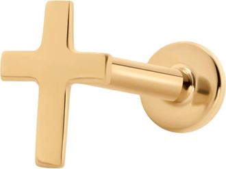 Made by Mary 14k Cross Stud Earring in 14K Solid Gold - Single at Nordstrom