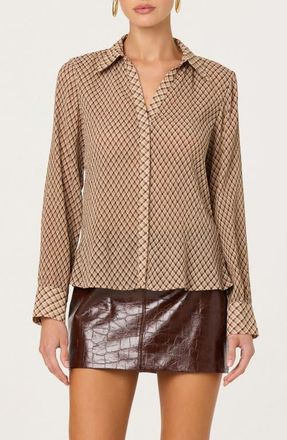 ASTR the Label Laurel Button-Up Shirt in Brown Plaid at Nordstrom, Size X-Small