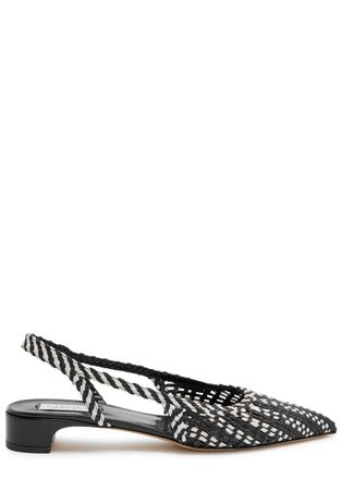 Gabriela Hearst Perro 25 Woven Leather Slingback Pumps - Black And White