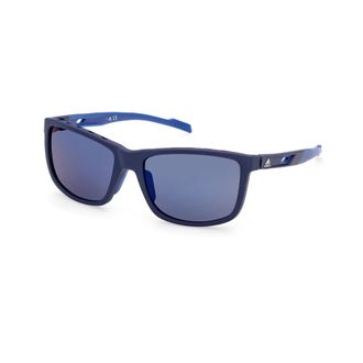 adidas Blauwe Spiegel Zonnebril met Gouden Frame - Heren - Zonnebrillen - Blauw - 60 MM - Accessoires