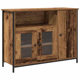 Berkfield Home Sideboard Old Wood 100x35x75 cm Engineered Wood in Brown | Size: 100 x 35 x 75 cm