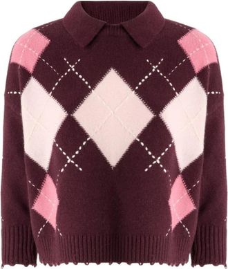 Pinko Round-neck Truien - Dames - Ronde hals truien - Paars - L - Truien & Vesten