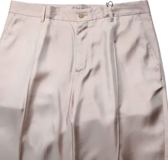 Dolce & Gabbana Beige Silk Straight Formal DressTrouser Mens Pants (Pre-Owned)