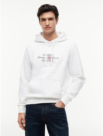 Tommy Hilfiger Mens Script Flag Logo Hoodie - White - XXL