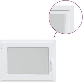 vidaXL Ventana De S&oacute;tano risor 80x60 Cm Oscilobatiente Din Izquierda Blanca Vidaxl