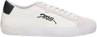 Diesel Leroji Low-Top Sneakers in White Suede Leather with Lace-Up