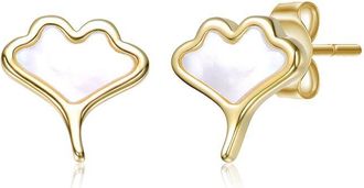 Rachel Glauber 14K Plated Pearl Earrings