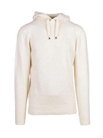 FILIPPO DE LAURENTIIS Stretch Merino Wool and Cashmere Hooded Sweater