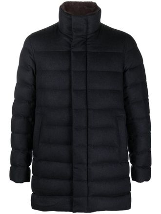 Herno water-repellent padded parka - men - Silk/Cashmere/Polyester/Polyester/Polyamide/Goose Down/Goose Feather - 56 - Blue