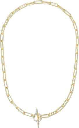 Adornia Adornia 14K Plated Cz Toggle Necklace
