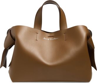 Acne Studios Musubi Leather Tote in Camel Brown at Nordstrom