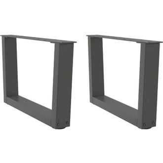 vidaXL Vidaxl - Patas Para Mesa De Centro En Forma De V (2 Unidades), Antracita, 50 X (30-31,3) Cm, Acero