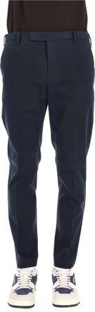 Pantaloni Torino Blauwe Katoenen Broek Slim Fit - Heren - Chinos - Blauw - L - Katoen - Broeken
