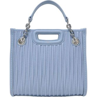 Maje Mini quilted leather tote bag in Blue Sky at Nordstrom, Size Medium