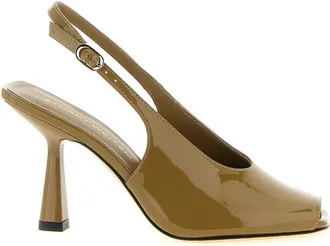 Stuart Weitzman Green Solid Open Square Toe Heels