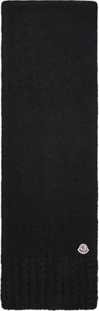 Moncler Moncler Alpaca Blend Knit Scarf, Women, Black, Size: One Size