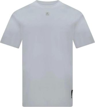 Fendi T-Shirts, male, White, Size: S Classic Crew Neck Cotton T-Shirt
