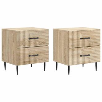 vidaXL Armario De Noche 2 Pcs Roble Sonoma 43 X 34,5 X 47,5 Cm Vidaxl