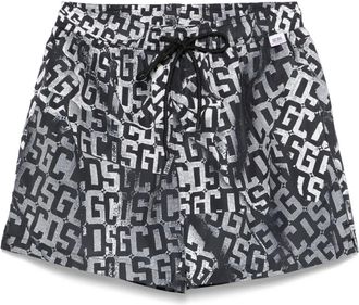 GCDS Costume da bagno con stampa - Nero