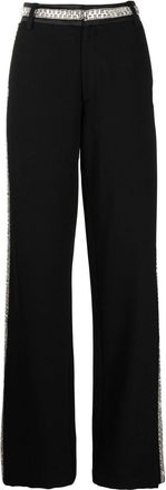 Retrofête Jessa crystal-embellished trousers - women - Spandex/Elastane/Rayon/Polyester - M - Black