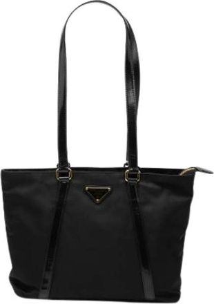 Prada Pre-owned Tote Bags, female, Black, Size: ONE SIZE Pre-owned Nylon Tote