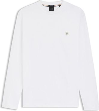 BOSS Mercerised-cotton T-shirt with Double B monogram