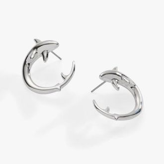 Alex and Ani Shark Hoop Earring in Silver at Nordstrom