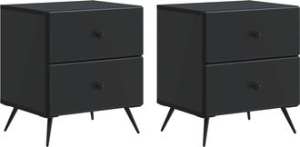 vidaXL Armario De Noche 2 Uds. Negro 43 X 34,5 X 47,5 Cm Vidaxl
