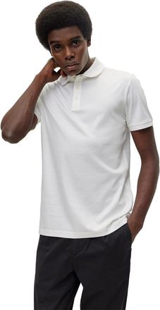 HUGO BOSS Mens Collared Neck Short Sleeve Regular Fit Top in White - Size Medium
