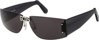GCDS Black Plastic Sunglasses