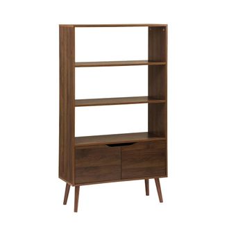 Sweeek Estanter&iacute;a efecto nogal, 2 puertas, 3 niveles, nogal