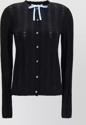 Marni wool silk textured knit cardigan