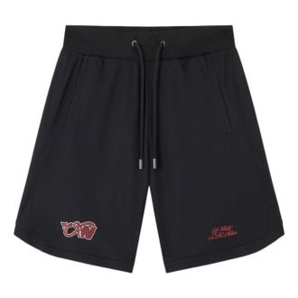 Off-white x c/o AC Milan Skate Sweatshorts Black Red 44MCI013G25F001125