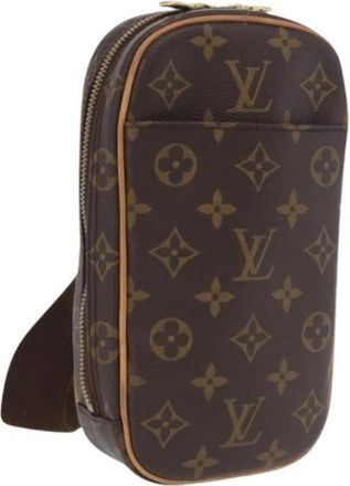 Louis Vuitton Pre-owned Pochette Gange - Dames - Vintage Schoudertas - Bruin - ONE Size - Leer - Vintage