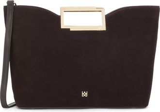Kazar Su&egrave;de Tas met Metalen Handvatten - Dames - Handtassen - Bruin - ONE Size - Su&egrave;de - Tassen