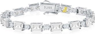 Suzy Levian Suzy Levian Gala Collection Silver Cz Tennis Bracelet
