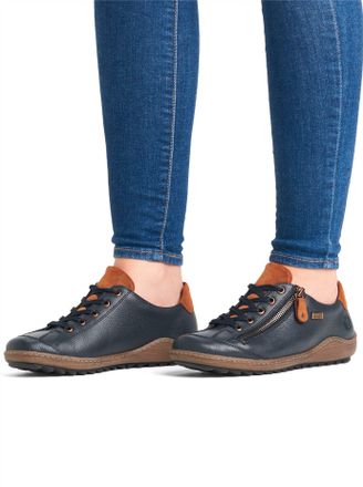 Remonte Schn&uuml;rschuh REMONTE, Damen, Gr. 37, blau (marine), Lederimitat, Schuhe Schn&uuml;rschuh