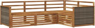 vidaXL Conjunto De Sof&aacute;s De Exterior 4 Uds. Natural Vidaxl