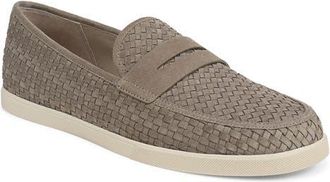 Vince Santino Woven Suede Penny Loafer in Flint at Nordstrom, Size 11.5