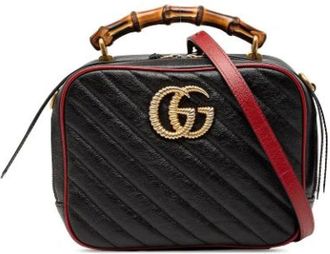 Gucci Pre-owned Handbags, female, Black, Size: ONE SIZE Pre-owned Leather Handbag