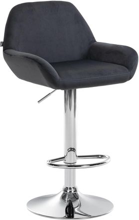 Clp Taburete de bar regulable y giratorio en Terciopelo Negro