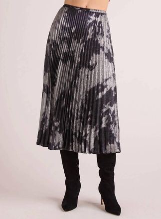 Bella Dahl Hand Pleated Midi Skirt In Silver Dye Print