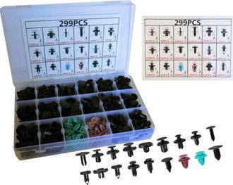 Trade Shop Trade Shop - 299pz Plastica Trim Clip Rivetti Clip Kit Fermi Di Spinta Auto Abitacolo Esterni