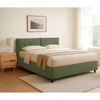 Dmora Cama Plaza Y Media York, Desenfundable, Hecho En Italia, Verde