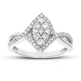 Vir Jewels 1/2 cttw Lab Grown Diamond Ring in Sterling Silver For Women