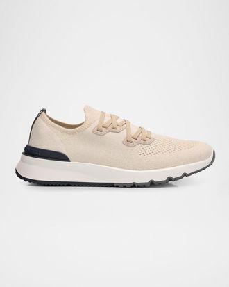 Brunello Cucinelli Men & apos;s Melange Knit Runner Sneakers