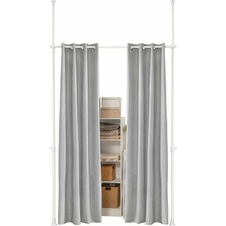SoBuy SoBuy Blackout Curtain with Adjustable Metal Rods Opaque Curtain for Closet,KLS12-HG