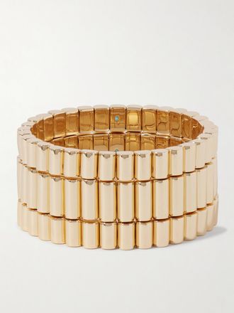 Roxanne Assoulin Set Di Tre Bracciali In Metallo Dorato The Ripple - Oro