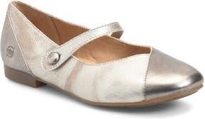 B&oslash;rn Pandora Mary Jane Flat in Light Gold Metallic Combo at Nordstrom Rack, Size 7.5